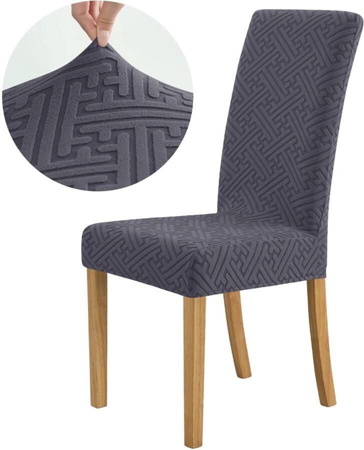 2pcs All-inclusive stoelbedekking rugsteun eendelige elastische stoelbedekking elastische jacquard stoelbedekking restaurant keuken hotel bruiloftsfeest dikke stofbedekking vier seizoenen universele eettafel stoel kussens set