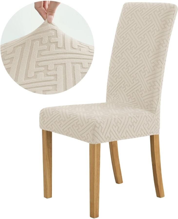 2pcs All-inclusive stoelbedekking rugsteun eendelige elastische stoelbedekking elastische jacquard stoelbedekking restaurant keuken hotel bruiloftsfeest dikke stofbedekking vier seizoenen universele eettafel stoel kussens set
