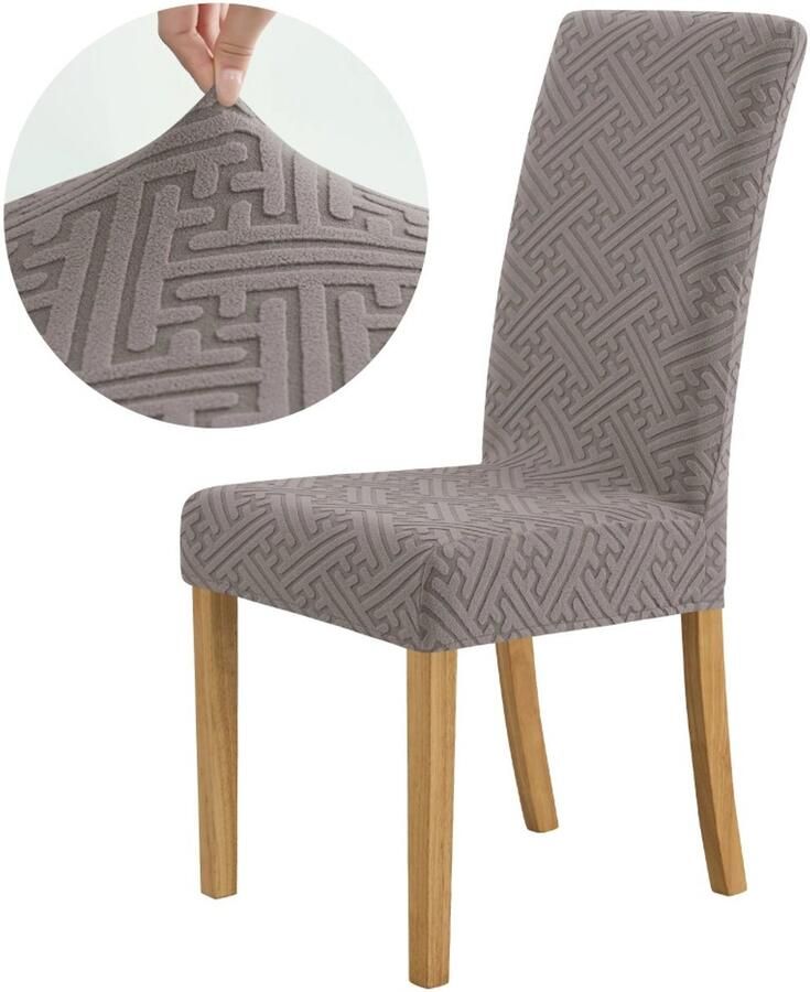 2pcs All-inclusive stoelbedekking rugsteun eendelige elastische stoelbedekking elastische jacquard stoelbedekking restaurant keuken hotel bruiloftsfeest dikke stofbedekking vier seizoenen universele eettafel stoel kussens set