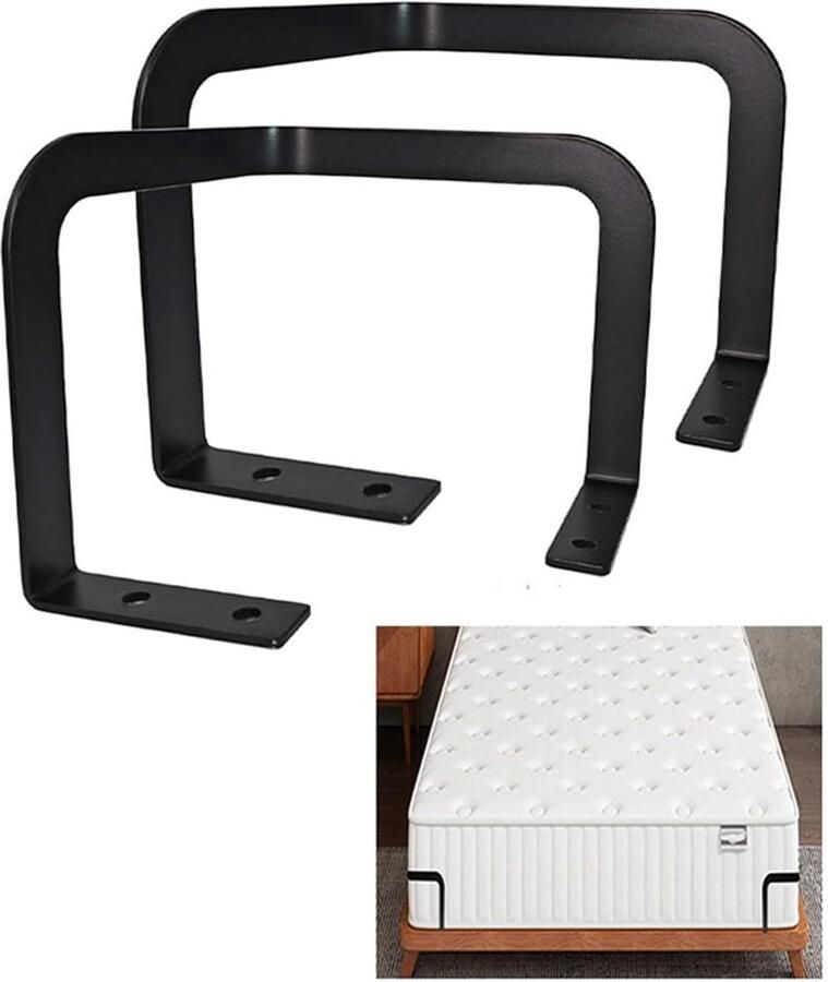 2PCS Mattress Retainer Bar Metal Bed Frame Baffle Non-slip Mattress Stopper Bar Mattress Slide Stopper Metal Mattress Stabilizer