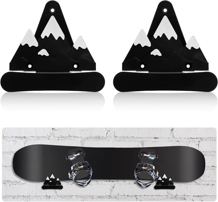 2Pcs Snowboard Holder Snowboard Rack Wall Mount Stand Horizontal Skateboard Display Storage Snowboard Wall Mounted Display Hanger Rack for Garage Room Space Optimize