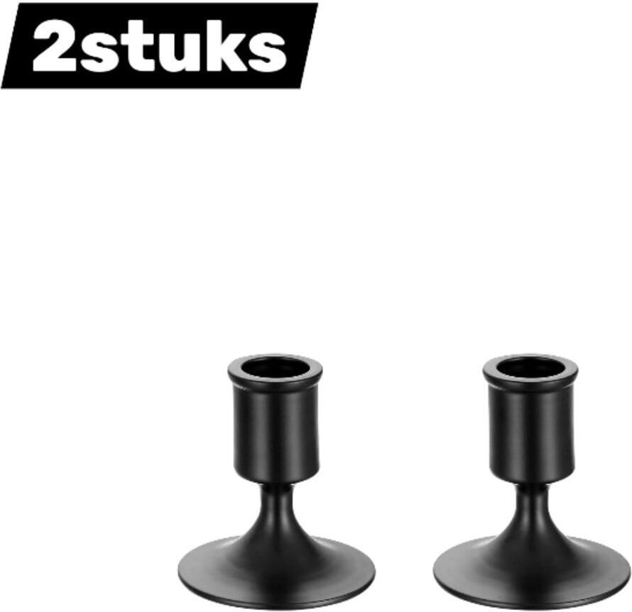 2stuks kandelaar Zwart Kandelaar moderne kandelaar Sfeerverlichting voor Eettafel Salon en Openhaard woondecoratie eettafel decoratie zwart