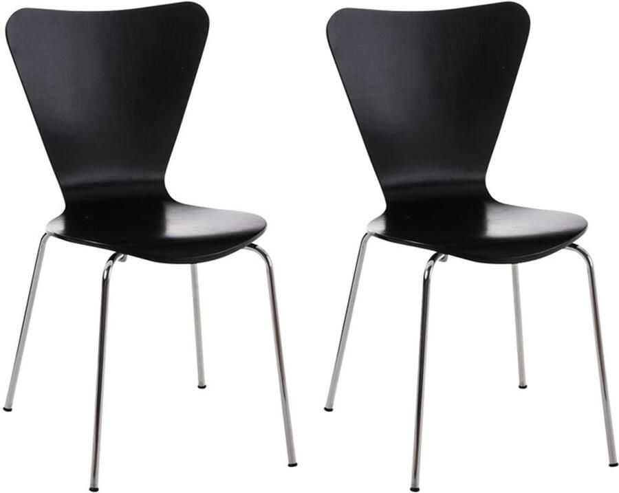 2x Ergonomische Bezoekersstoelen Wachtkamerstoelen Comfortabele Zitting Stapelbaar Design