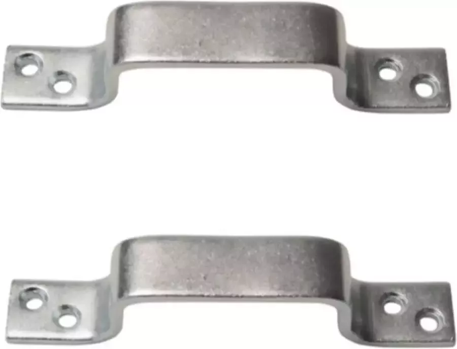 2x Handgrepen meubelgrepen staal verzinkt 14 cm handvatten voor meubels en schuifdeuren deurgrepen keukengrepen