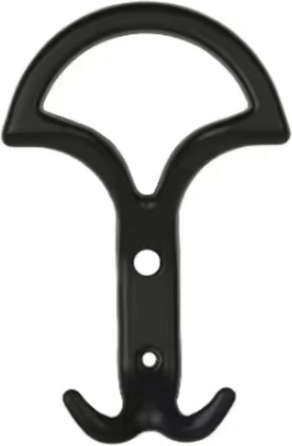 2x Kapstokhaken Ophanghaken Kapstokhaken met schroeven Zwart Ophanghaak Kapstok Haak 2stuks - Foto 2