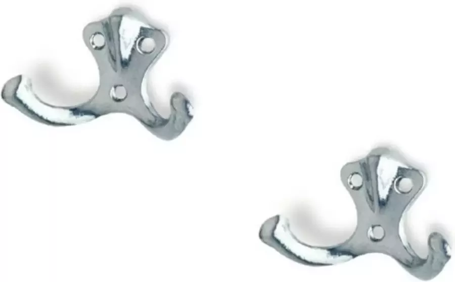 2x Luxe kapstokhaken jashaken aluminium 3.9 x 2.2 cm kapstok metalen kapstokhaakjes garderobe haakjes