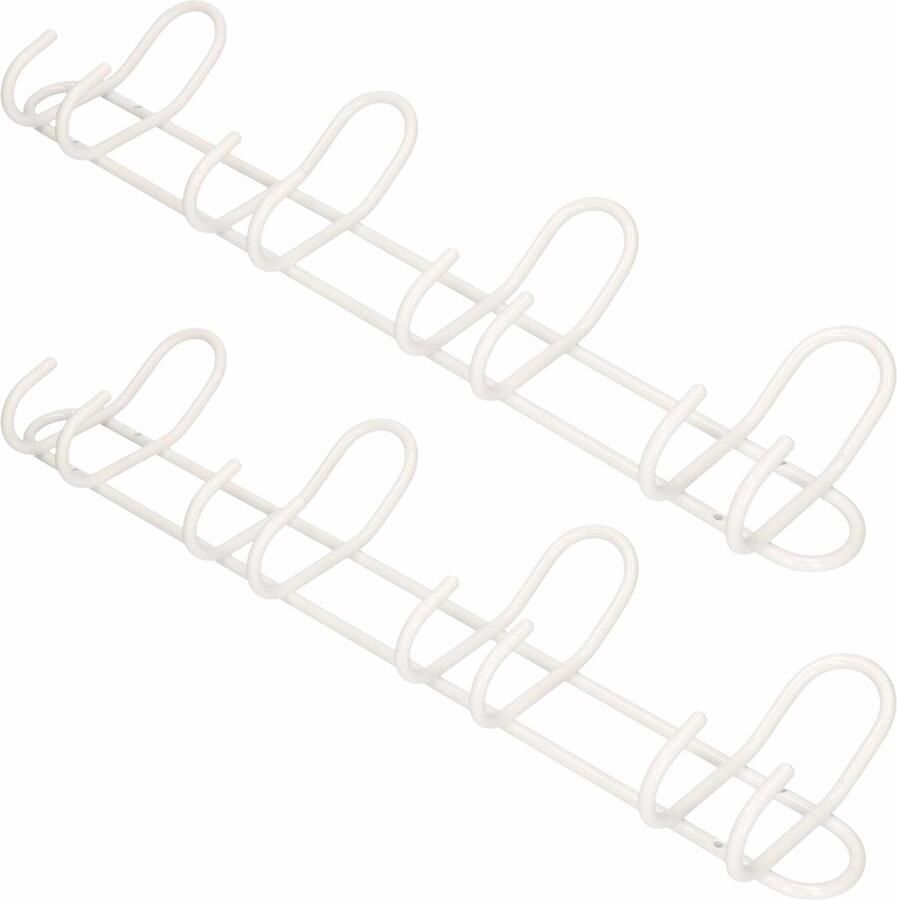 2x Luxe kapstokken jashaken wit met 4x dubbele haak hoogwaardig aluminium 14 5 x 53 cm wandkapstokken garderobe haakjes deurkapstokken