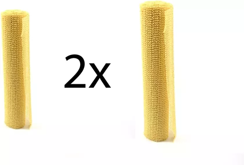 Discountershop Set van 2 Antislipmat van Synthetisch Rubber Waterbestendig en Niet Klevend voor Bureaus en Keukenlades Gele 150cm x 30cm - Foto 2