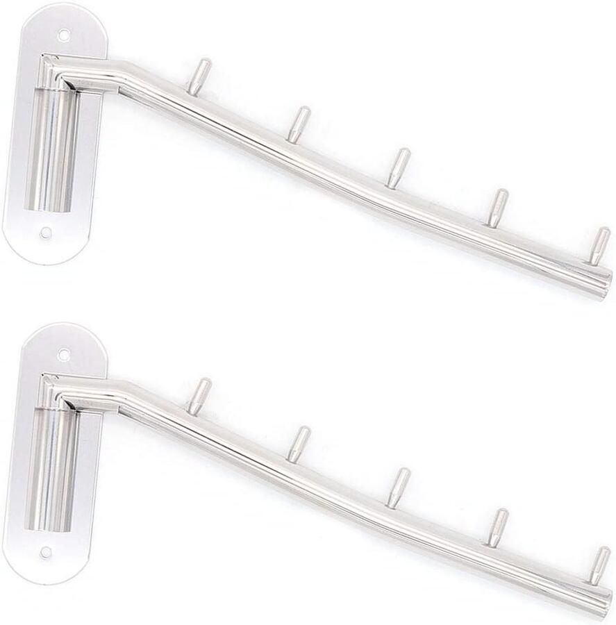 2x Nuzamas Wandmontage Kapstok met 5 Haken RVS