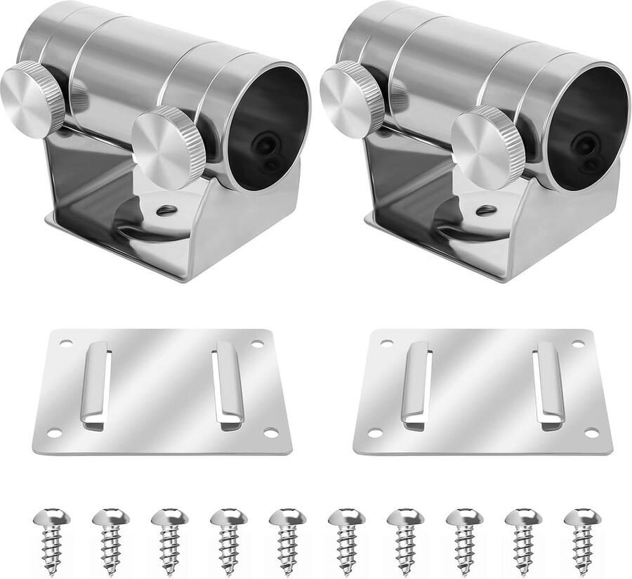 2x Parasol Balkonhouder RVS Verstelbare Parasolvoet Muurbevestiging