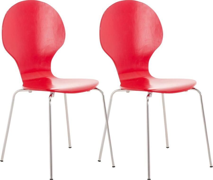 2x Stapelbare Bezoekersstoelen Ergonomische Zit Ruimtebesparend Design