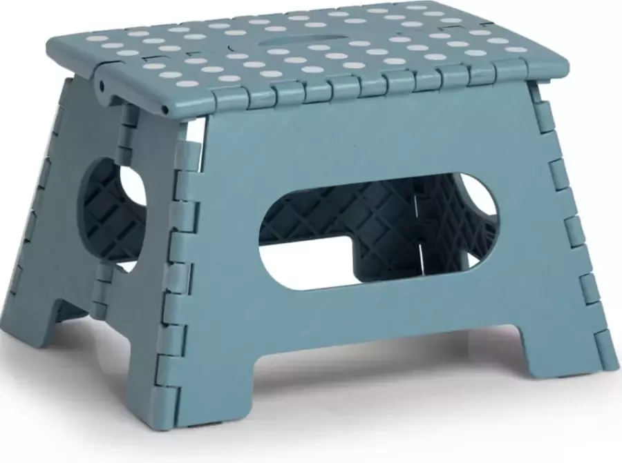 2x stuks blauwe opvouwbare opstapjes opstapkrukjes 35 x 22 cm