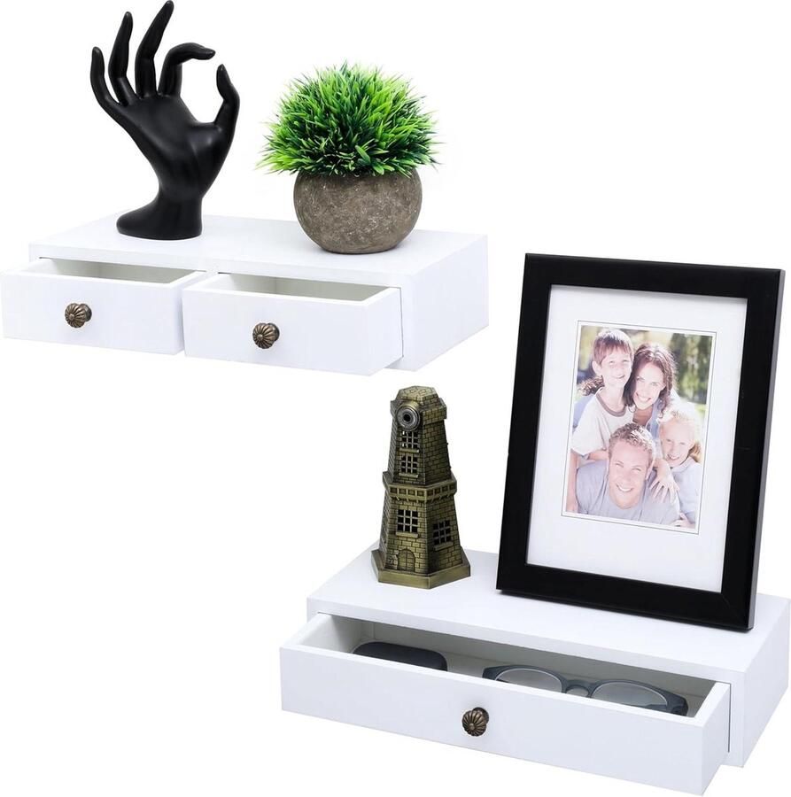 Zwevende plank met lades 31 cm Wandplank met lade Houten zwevende wandplanken voor in de woonkamer keuken slaapkamer en badkamer