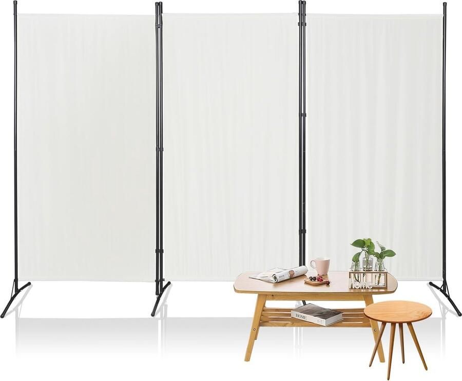 3-delig Kamerscherm Inklapbaar Vrijstaand Ruimteverdeler voor Binnen en Kantoren 260 x 180 cm