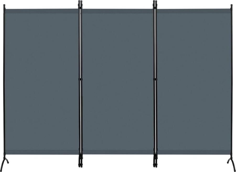 3-Delig Scherm 255 x 182 cm Kamerscherm Vrijstaand Opvouwbaar Scherm Privacy Scherm Binnen en Buiten Balkon Terras Tuin Donkergrijs