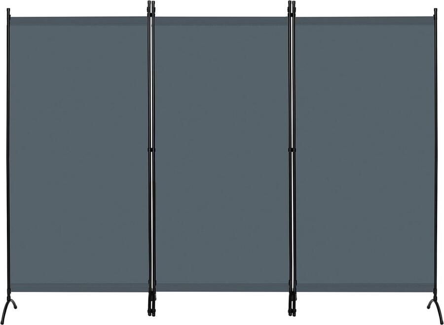 3-delig scherm 255 x 182 cm kamerverdeler vrijstaand opvouwbaar scherm privacyscherm binnen- en buitenscherm balkon terras tuin crème