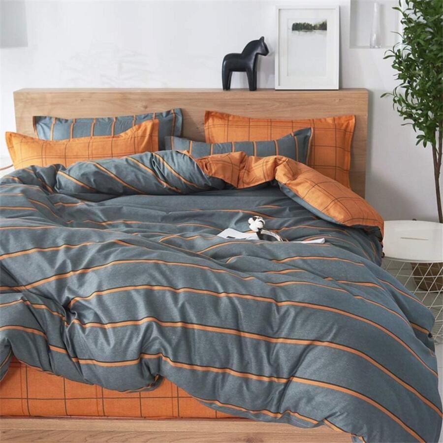 3-delige Beddengoedset van Microvezel Zacht Ademend en Modern Dekbedovertrek met 2 Kussenslopen Voor Bedden 90-150 x 200 cm