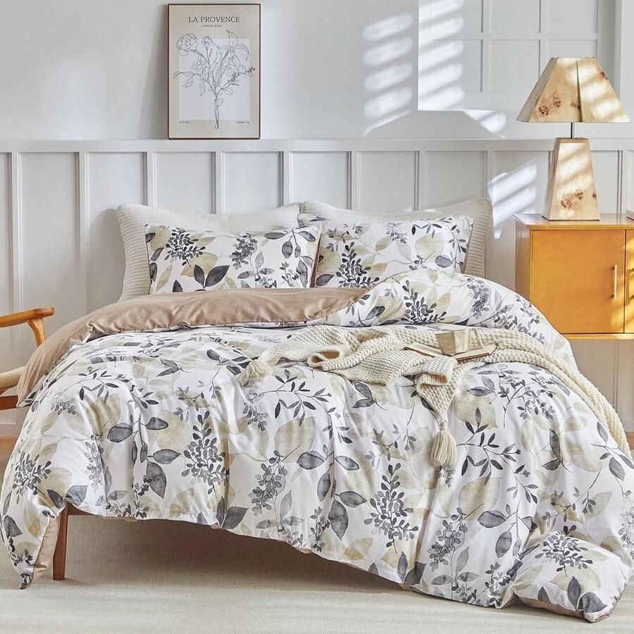 SnelShoppen Beddengoedset voor Tweepersoonsbed 240 x 220 cm 3-delig Microvezel Aquarelpatroon Inclusief 2 Kussenslopen 50 x 80 cm Perfect vo