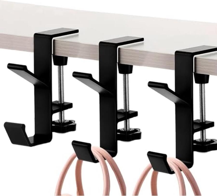 3-delige bureau montage haak voor tas en koptelefoon handige opbergoplossing voor een opgeruimd bureau