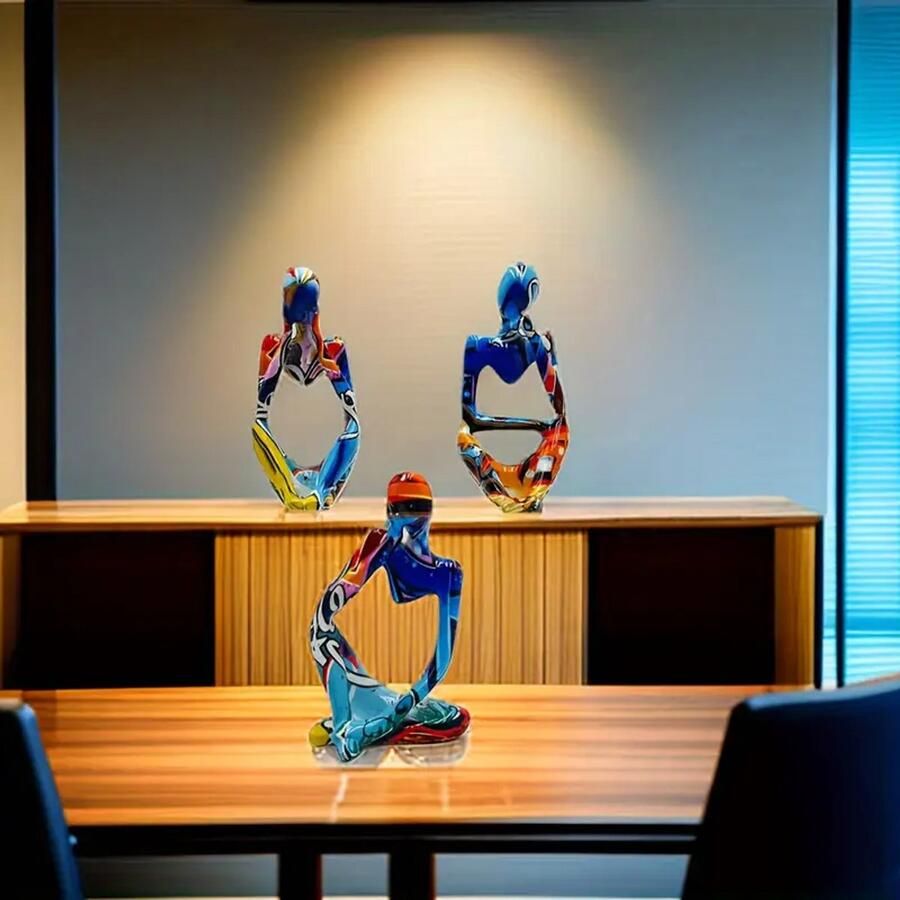 3-delige Denker Ornament Set – Stijlvolle Mini Decoratie voor Woonkamer Wijnkast & Valentijnscadeau