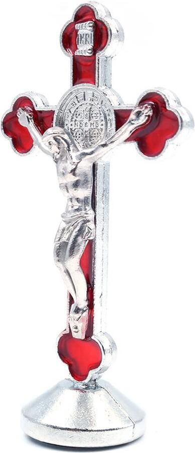 3-delige Jezus Christus Kruis Standbeeld Metalen Crucifix Bureau Decoratie