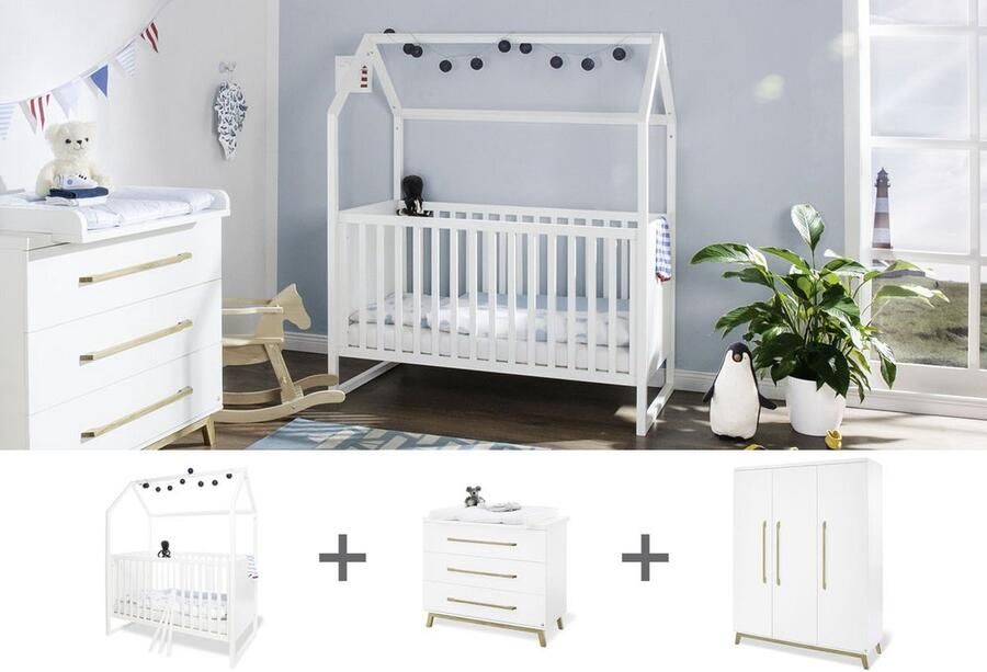 Rootz Living Rootz 3-delige kindermeubelset Huisbed Aankleedkussen Converteerbaar 147 cm x 82 cm x 175 cm