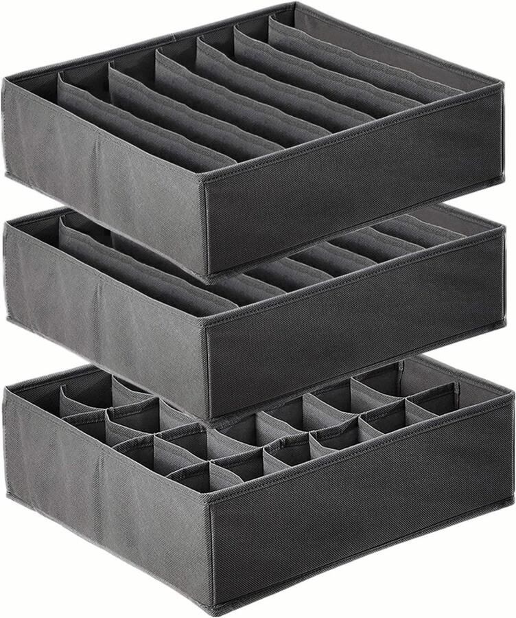 7 Cells Foldable Drawer Organizer for Underwear + 24 Cell Storage Boxes for Socks Drawer Organizer Storing Drawer Divider for Home Wardrobe (Set of 2)