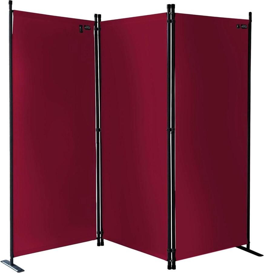 3-delige Paravent Kamerv divider 170 x 165 cm Robijnrood Stof