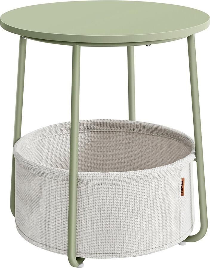 Rootz Living Rootz 3-delige set bijzettafel stoffen mand opbergorganisator spaanplaat staal polyester lauriergroen crème wit 45 cm x 50 cm x 50 cm 39 6 cm x 18 2 cm x 18 2 cm 4 1 kg 35 kg maximaal draagvermogen - Foto 2