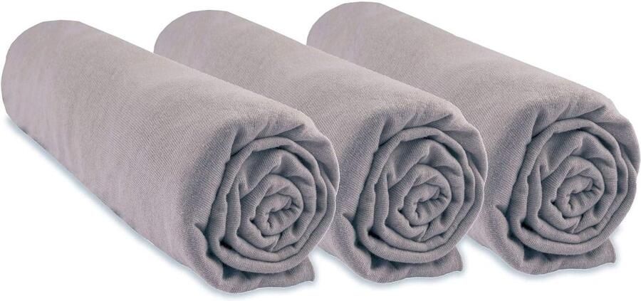 3 Fitted Lakens 70x160cm Baby Bed 100% Bio Katoen Hazelnoot