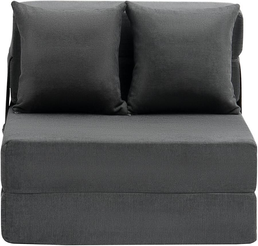 3-In-1 Opklapbare Slaapbank Opvouwbare Slaapbank met 2 Kussens En Wasbare Hoes Omvormbare Slaapfauteuil Van 25d-Traagschuim met Hoge Dichtheid