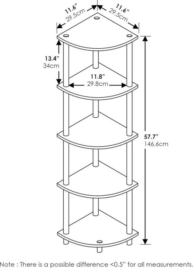 3-laags compact hoekrek voor meerdere doeleinden