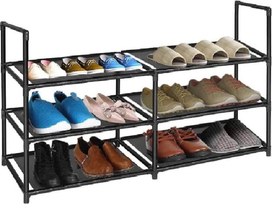 3-laags metalen constructie schoenenrek stevige plank organizer voor toegang slaapkamer kast