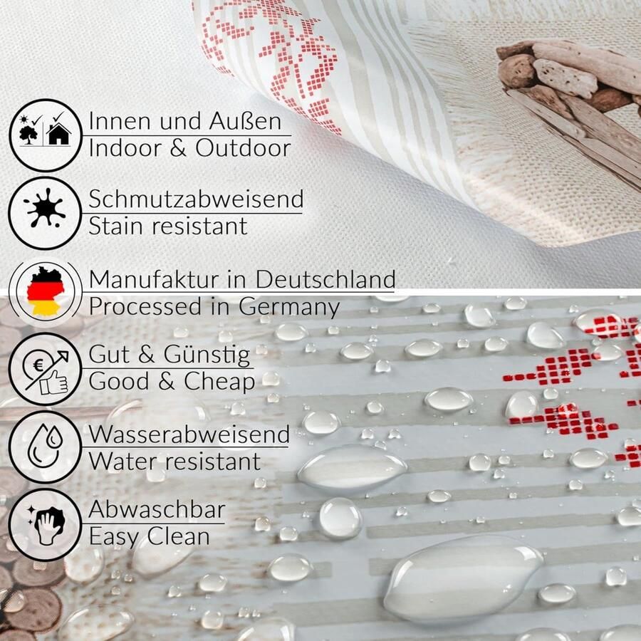 3-laags tafelkleed onderhoudsvriendelijk geschikt voor binnen en buiten 1 stuk