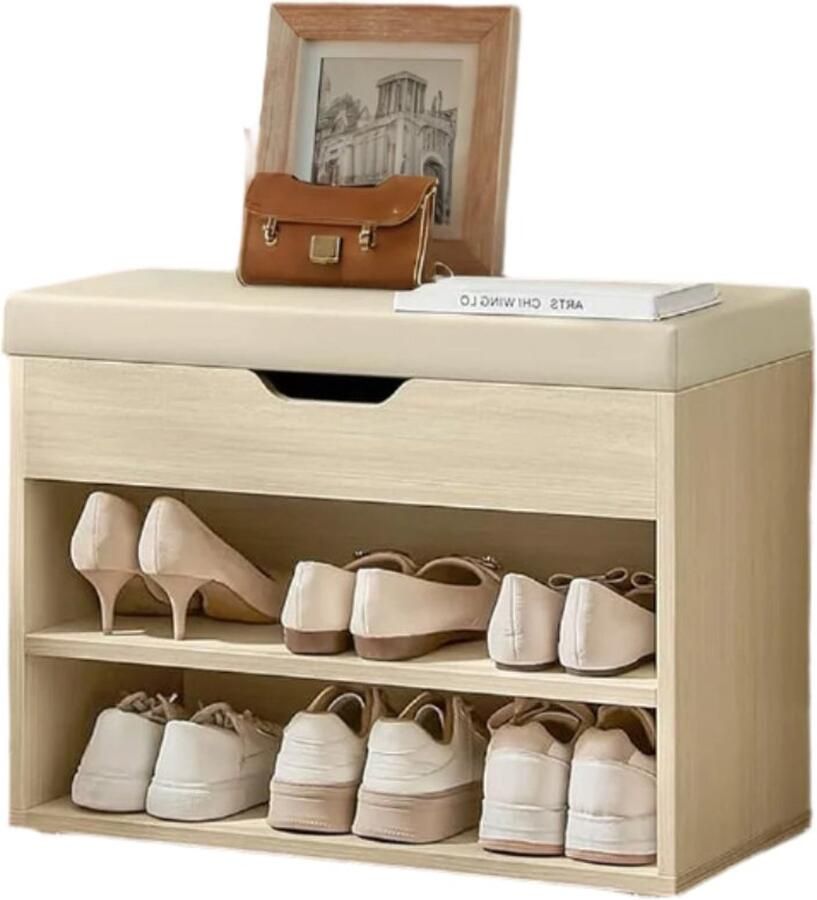 3 -niveau schoenbank Entryway bank schoenplank met kussen comfortabele zitplaatsen 30 cm x 60 cm x 44 cm