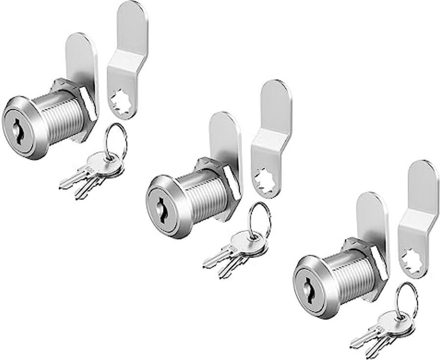 3-pack brievenbussloten voor veilig opslag 1 inch kastslot met sleutel ideaal voor kasten bureauladen en gereedschapskisten