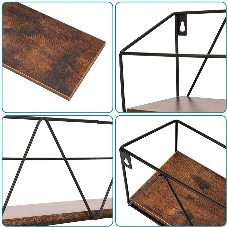 3 Pack Floating Wooden Wall Shelves 27-39cm 106-153 Inches Rustic Wall-Mounted Storage Shelf Set Home Decor Farmhouse Style