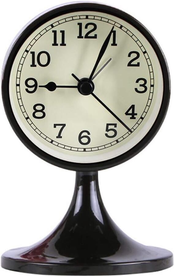 3 ronde wekker analoog stil niet-tikkend voor op het bureau voor in de slaapkamer