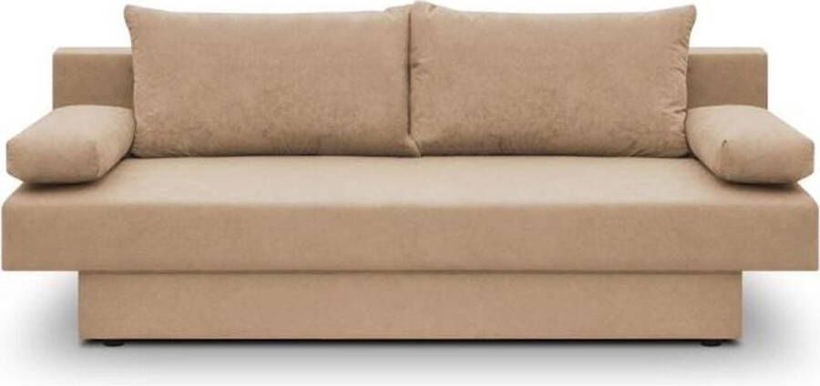 3 -Seater Convertible Bench Pyry Beige Fabric Sand L 187 X D 85 cm