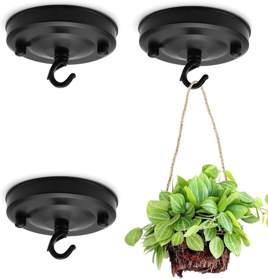 3 stuks 110 mm kroonluchter plafondplaat haken vintage metalen plafondrozet haken armatuur accessoires matzwart