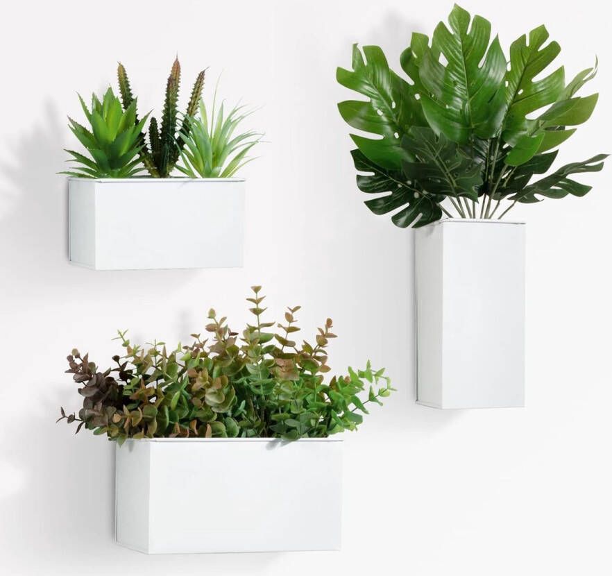 3 stuks hangende bloempotten metalen bloempot voor aan de muur hanglamp wandvazen voor bloemen planten wanddecoratie tuindecoratie