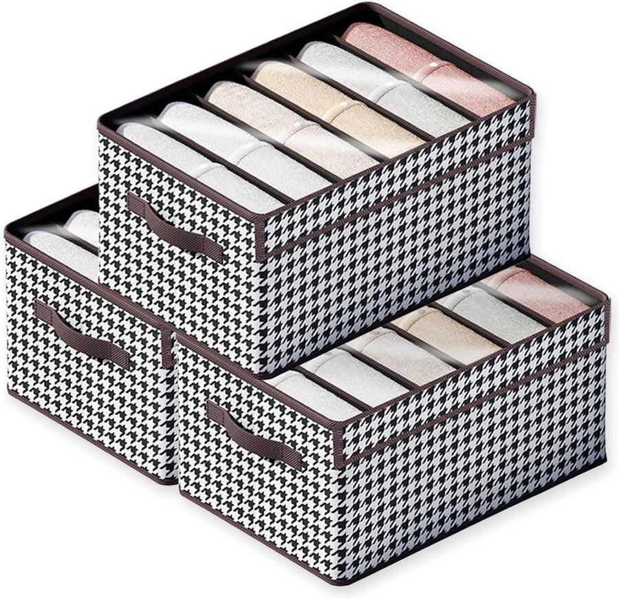 3 stuks kledingkast kastorganizer met deksel opvouwbare opbergdozen stoffen kledingopbergladen organisatiesysteem voor kleding broeken ondergoed