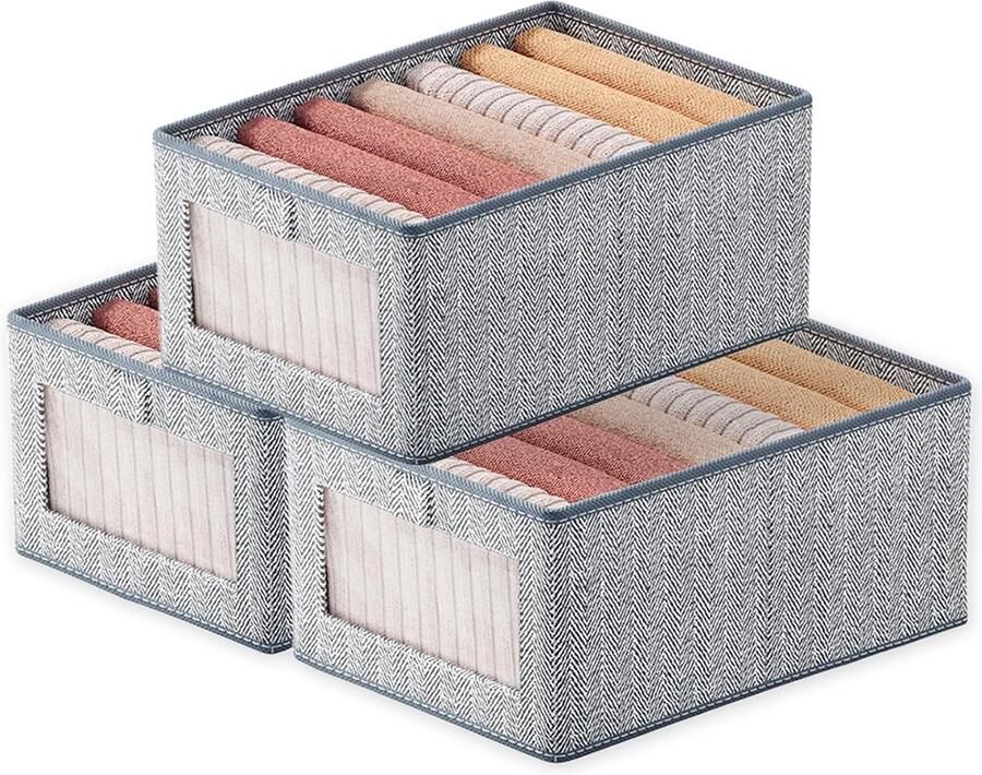 3 Stuks Kledingkastorganizers Opvouwbare Kastorganizer Ruimtebesparende Lades Organisatiesysteem voor Kleding Overhemden Broeken Ondergoed Groot