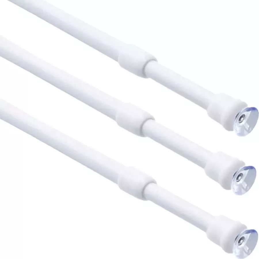 3 stuks klemstangen voor ramen deuren gordijnstang om te klemmen schuifgordijnstang verstelbaar door te draaien voor ramen winkel kast keuken doe-het-zelfprojecten lengte 40-60 cm (wit)
