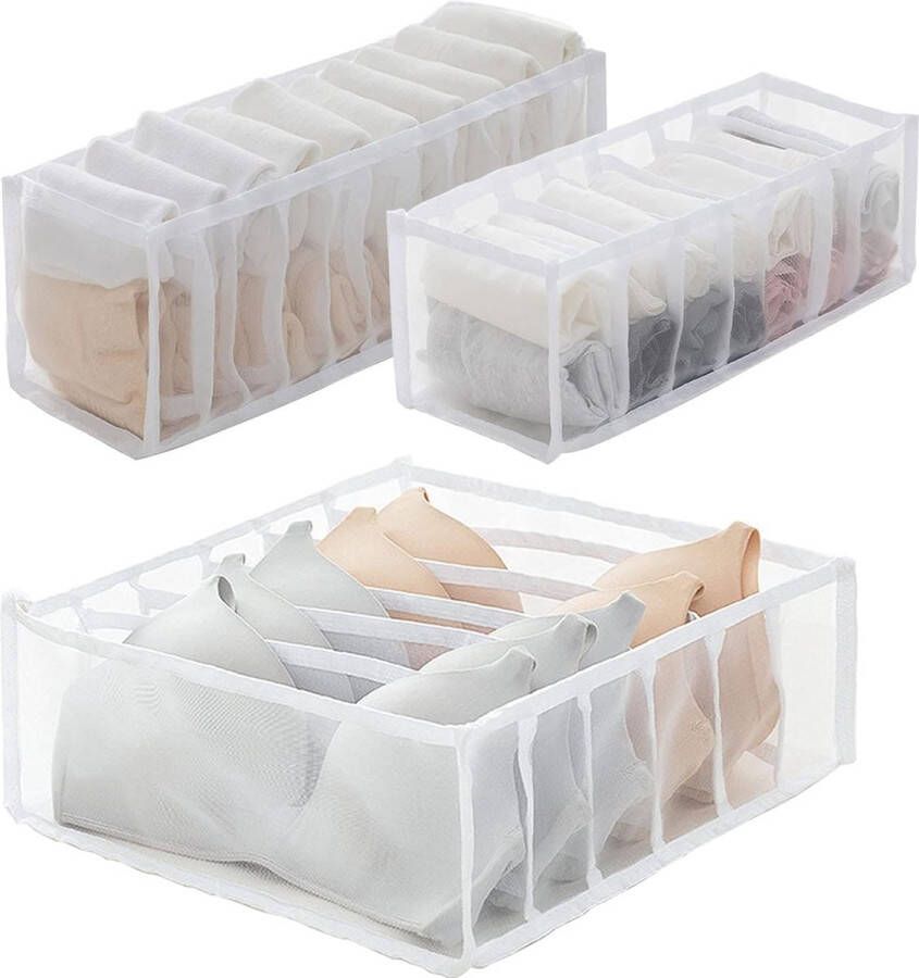 3 stuks ondergoed organizer opvouwbare beha-organizer beha opbergdoos wasbare opbergdoos ondergoed lade organizer wardrode organizer voor beha's sokken stropdassen sjaals