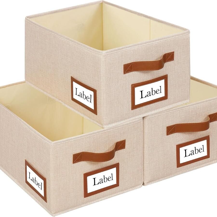 3 stuks opbergsysteem voor laden kledingkast organizer opvouwbare opbergdozen stof kledingopslag en organisatie met vakken voor broeken overhemden truien beige