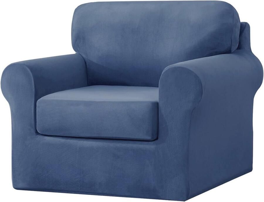3-Stuks Stretch Fluwelen Hoes voor Fauteuil en Bank Antislip Meubelbeschermer