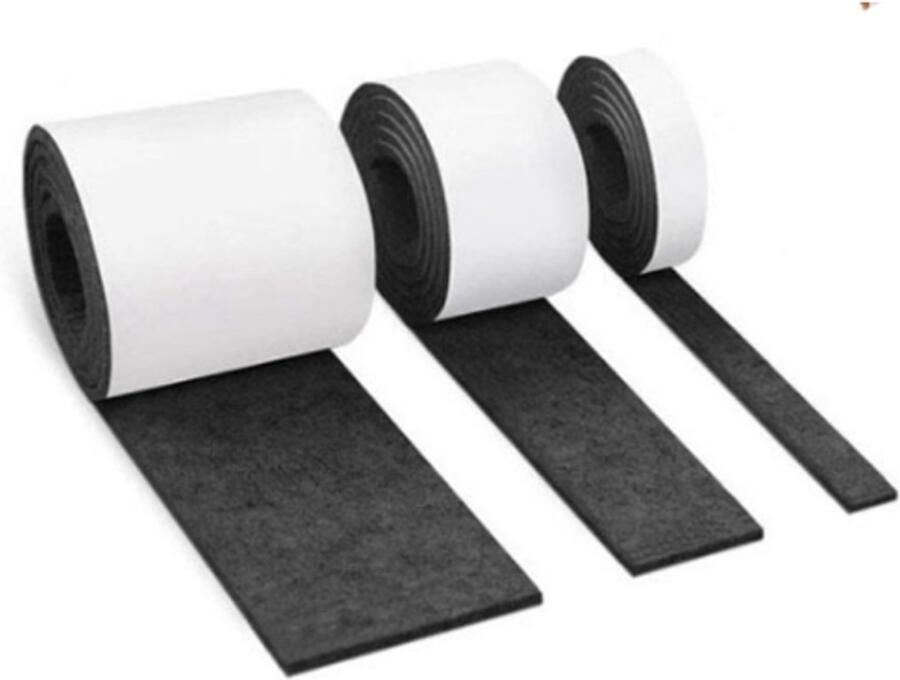 3 stuks Viltstrip zelfklevend 100cm*2cm 100cm*5cm 100cm*10cm Viltjes Stoelpoten Stoelpoot beschermers Zelfklevende Stoelpoot Beschermers zwart