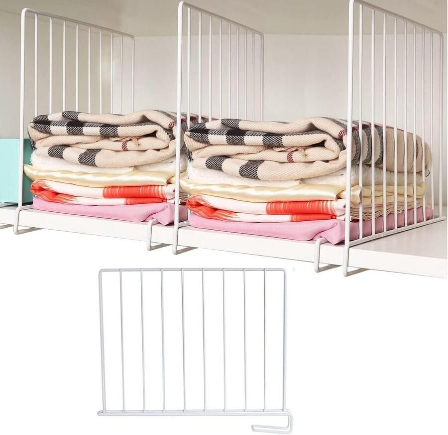 3 stks Metalen Verdelers voor Kastplanken Wit Bedankt