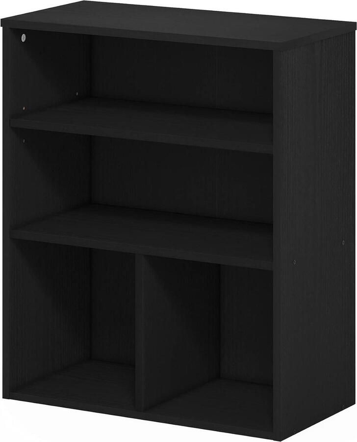 3 Tier Display Boekenkast Zwart Eiken Opbergrek voor Boeken en Decoratie